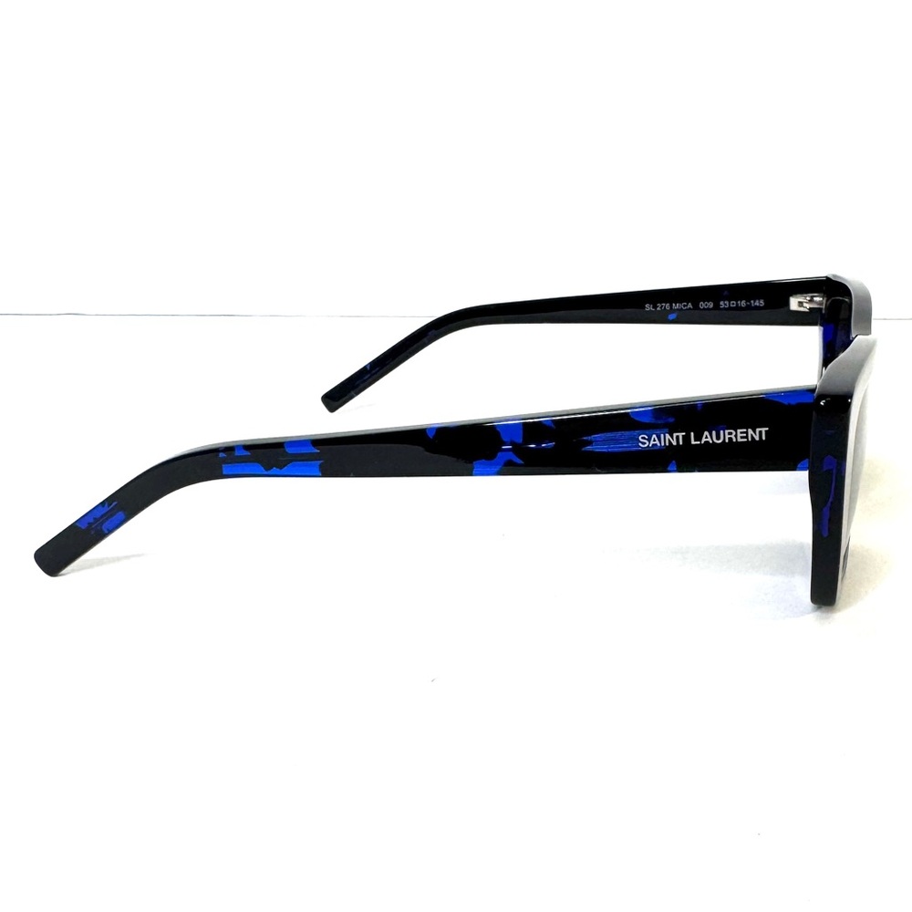 SAINT LAURENT Mica Cat Eye Sunglasses SL 276 009 Black Blue Havana NEW With Case - Picture 10 of 14